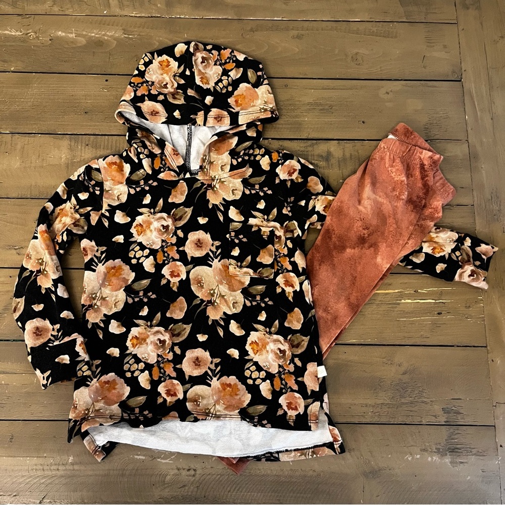 Jax & Lennon 18-24M floral pocket hoodie and leggings set